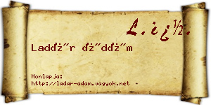 Ladár Ádám névjegykártya