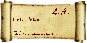 Ladár Ádám névjegykártya